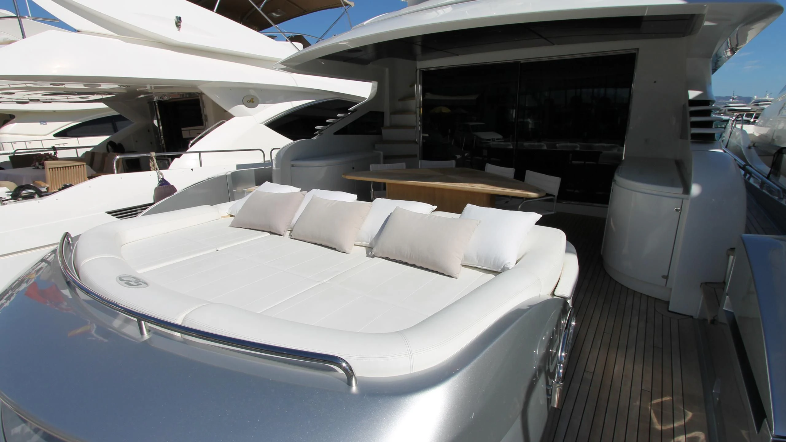 a bed in a tent aboard A&O Yacht for Sale