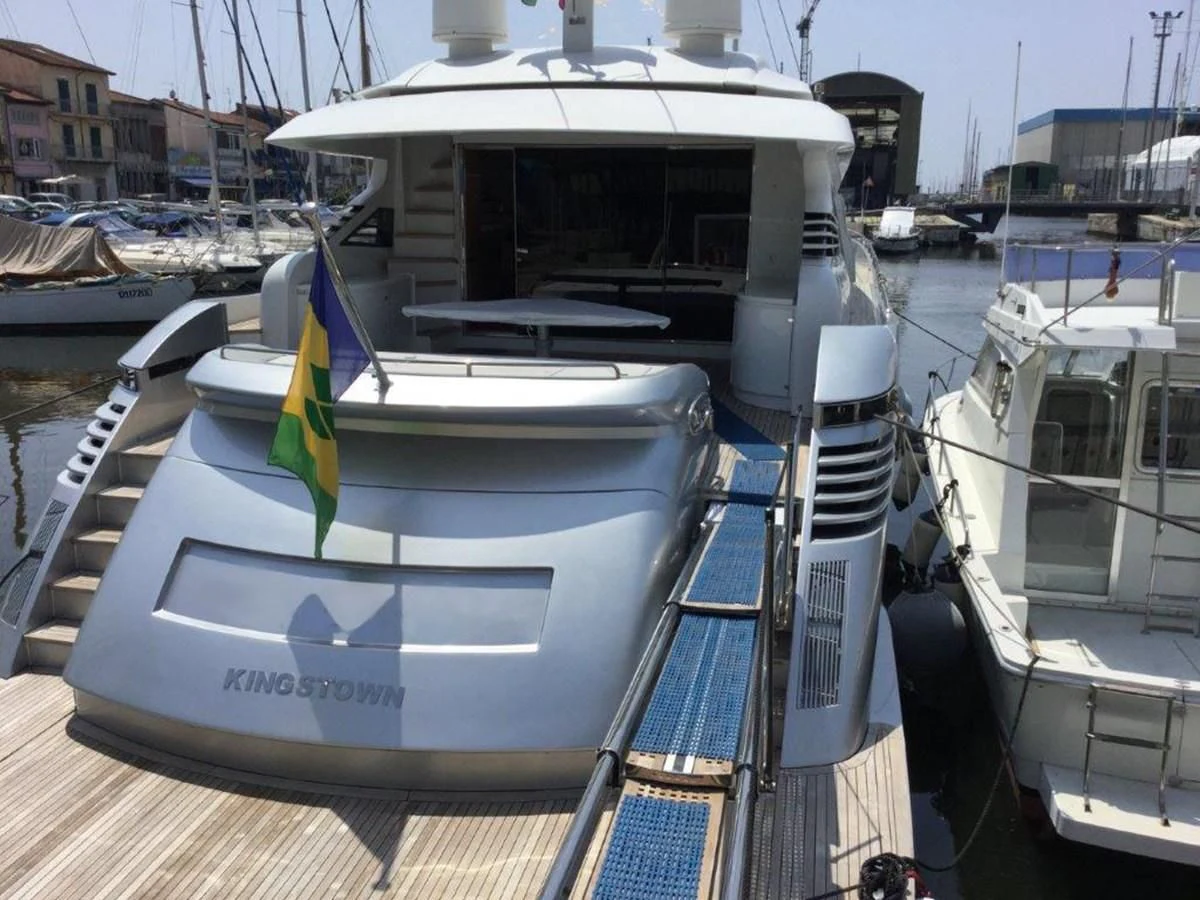a boat in a harbor aboard A&O Yacht for Sale