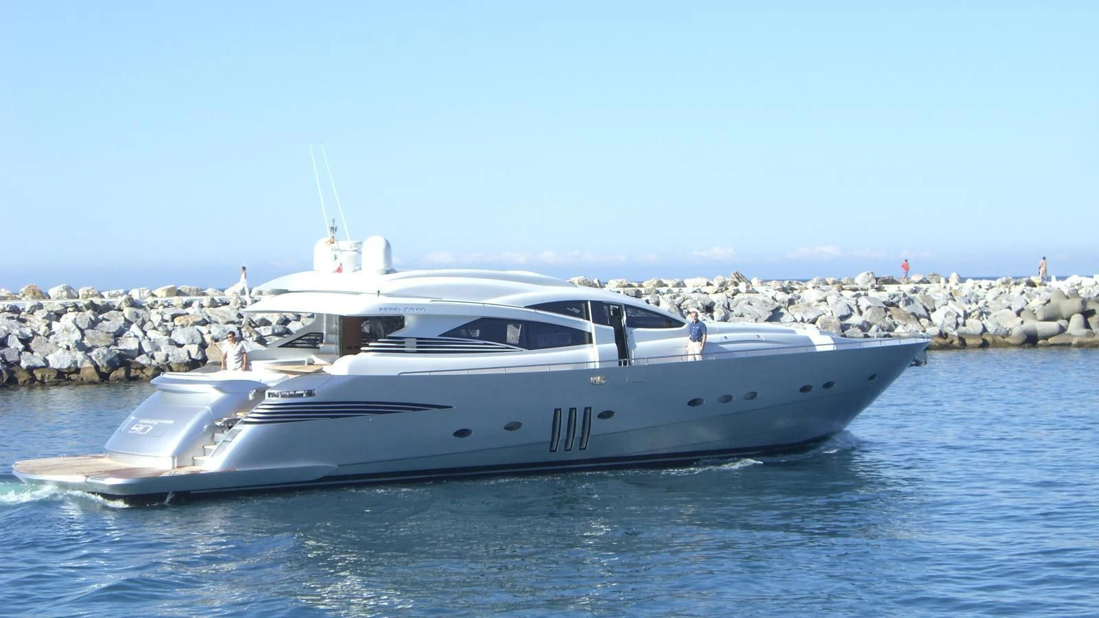 a white yacht in the water aboard A&O Yacht for Sale