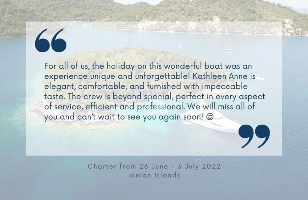 a white paper with blue writing aboard KATHLEEN ANNE Yacht for Sale