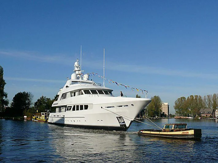 a boat in the water aboard KATHLEEN ANNE Yacht for Sale