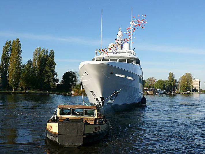 a boat and a boat on the water aboard KATHLEEN ANNE Yacht for Sale