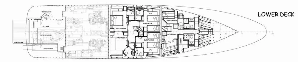 diagram, engineering drawing aboard KATHLEEN ANNE Yacht for Sale