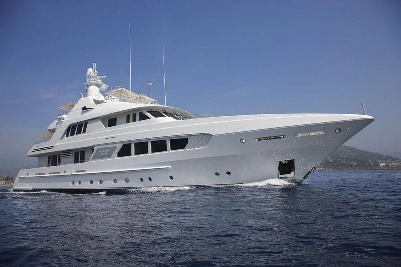 a large white ship aboard KATHLEEN ANNE Yacht for Sale