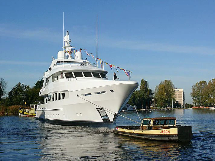 a boat and a boat in the water aboard KATHLEEN ANNE Yacht for Sale