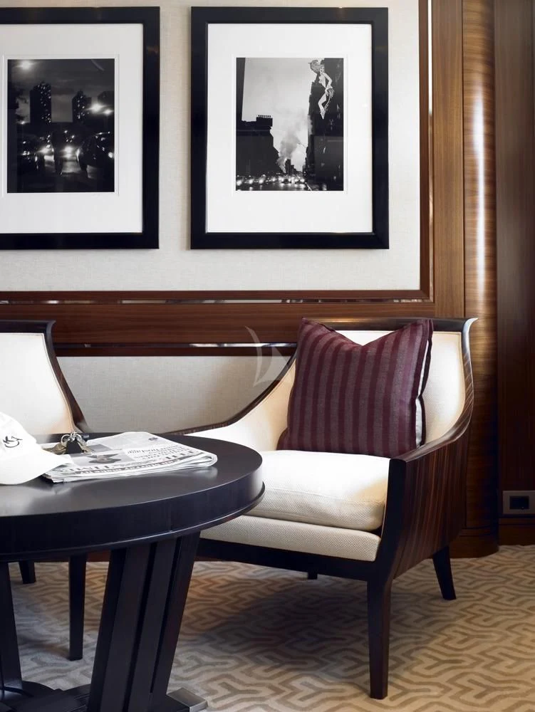 a chair in a room aboard KATHLEEN ANNE Yacht for Sale