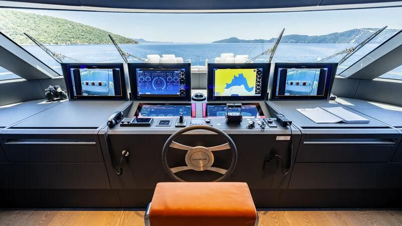 a control panel of a plane aboard AT ONE Yacht for Charter