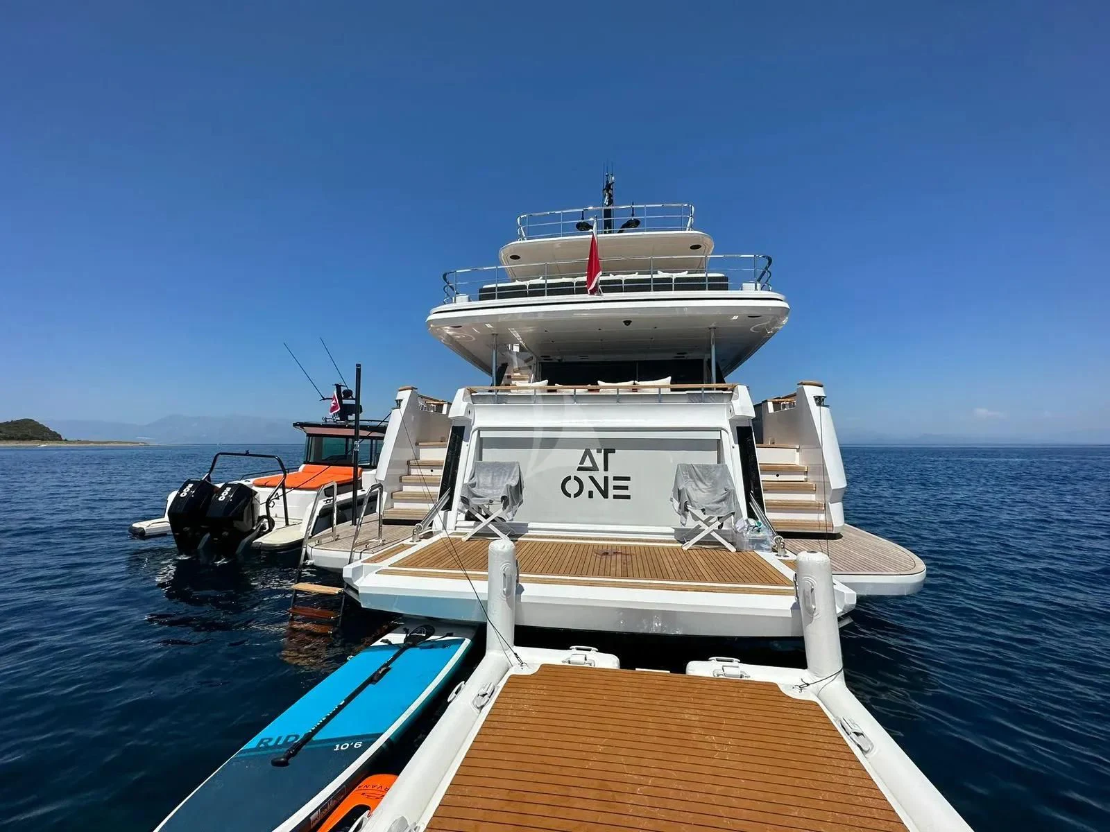 a boat on the water aboard AT ONE Yacht for Charter