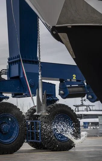 a large machine with large wheels aboard AT ONE Yacht for Charter