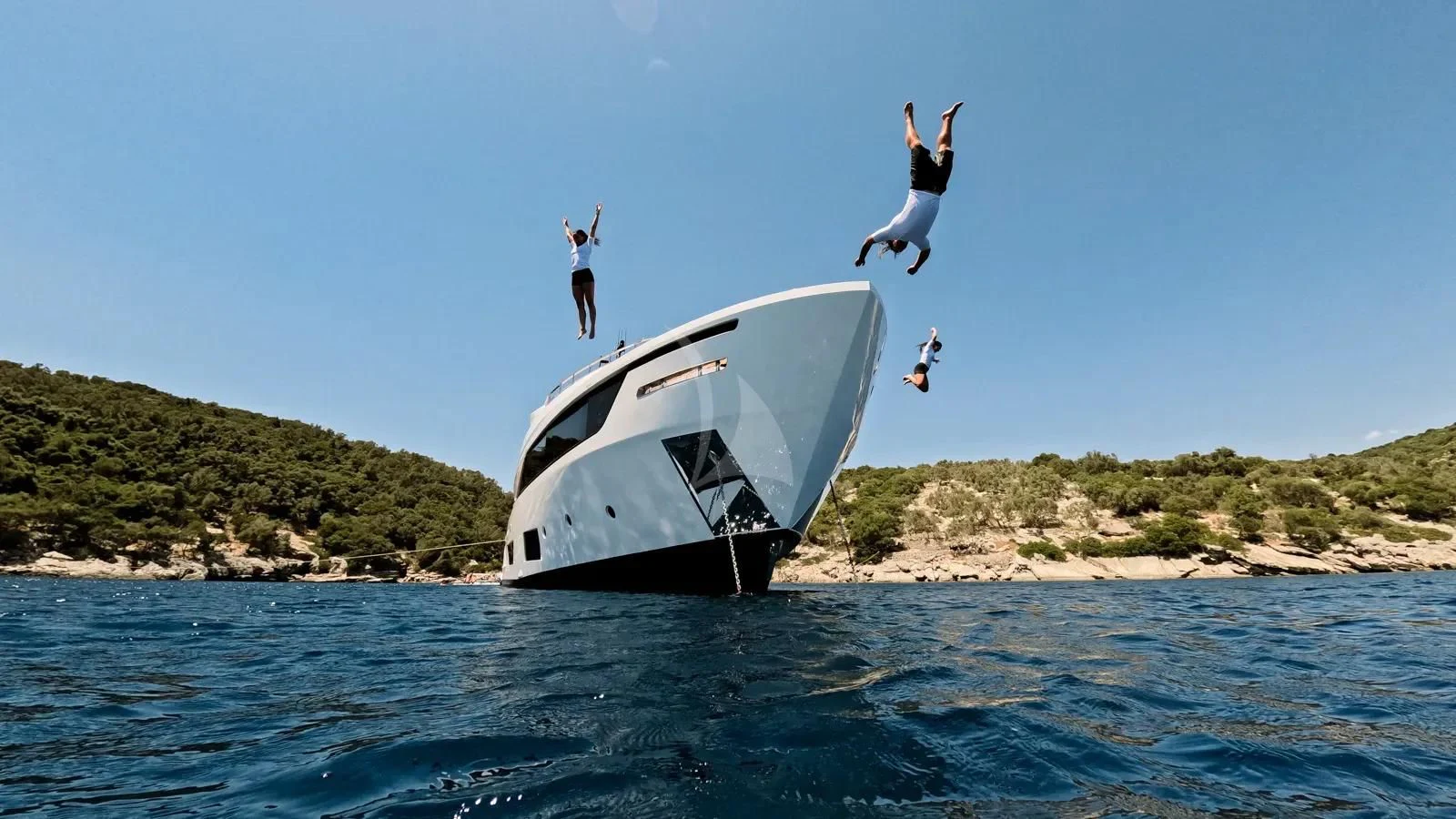 a boat in the water aboard AT ONE Yacht for Charter