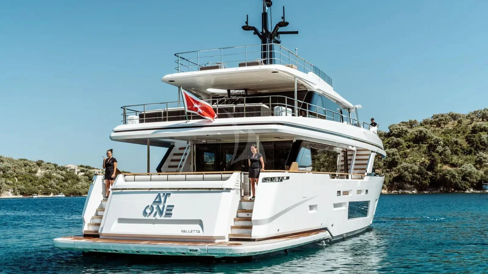 a boat with people on it aboard AT ONE Yacht for Charter