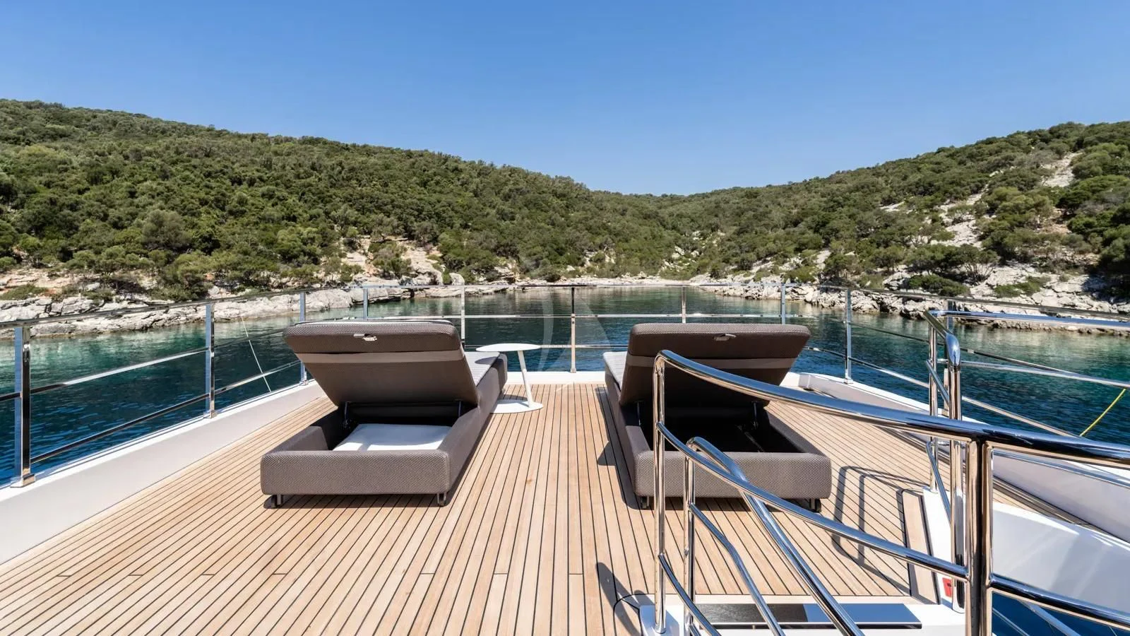 a deck on a boat aboard AT ONE Yacht for Charter