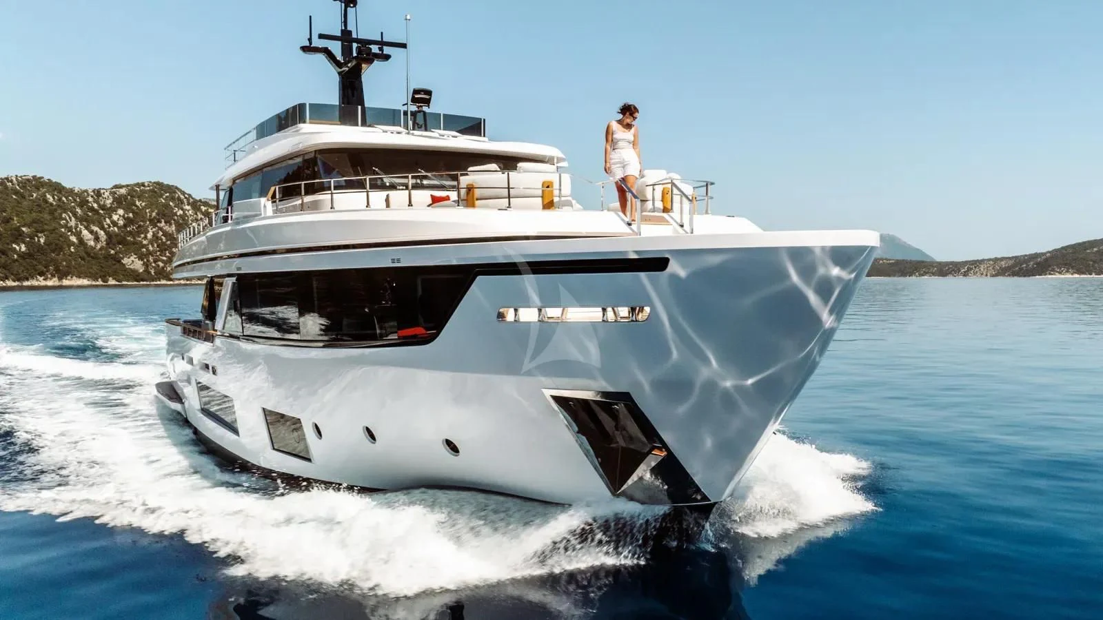 a person on a boat aboard AT ONE Yacht for Charter