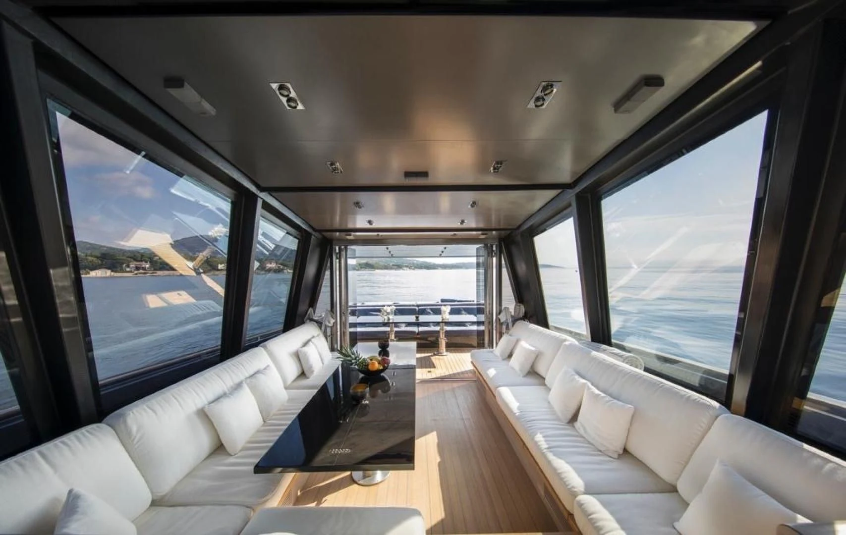 inside of a car aboard ASH Yacht for Sale