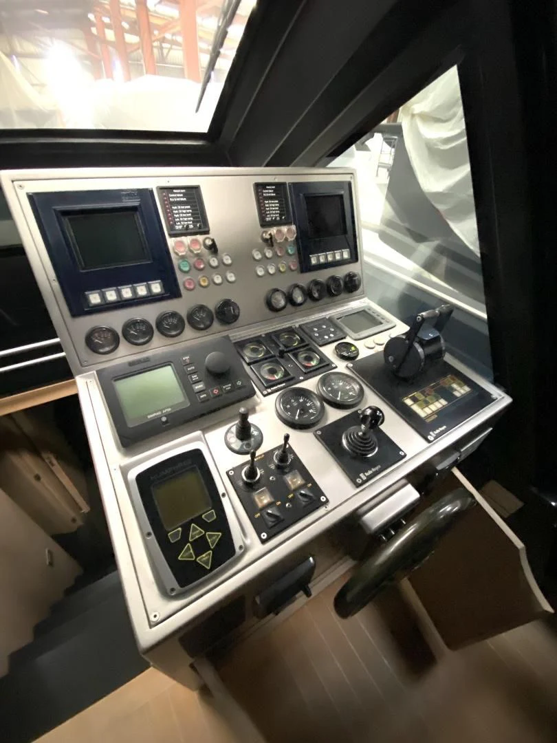 a control panel in a car aboard ASH Yacht for Sale