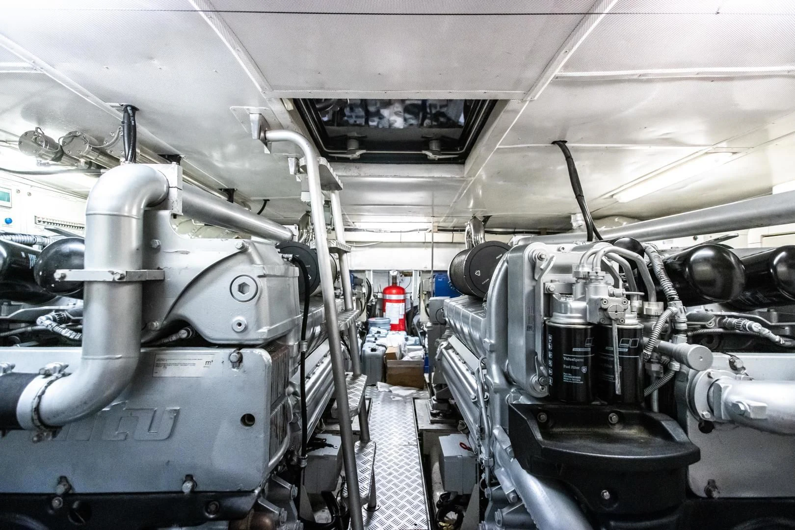 a large metal machine aboard ASH Yacht for Sale