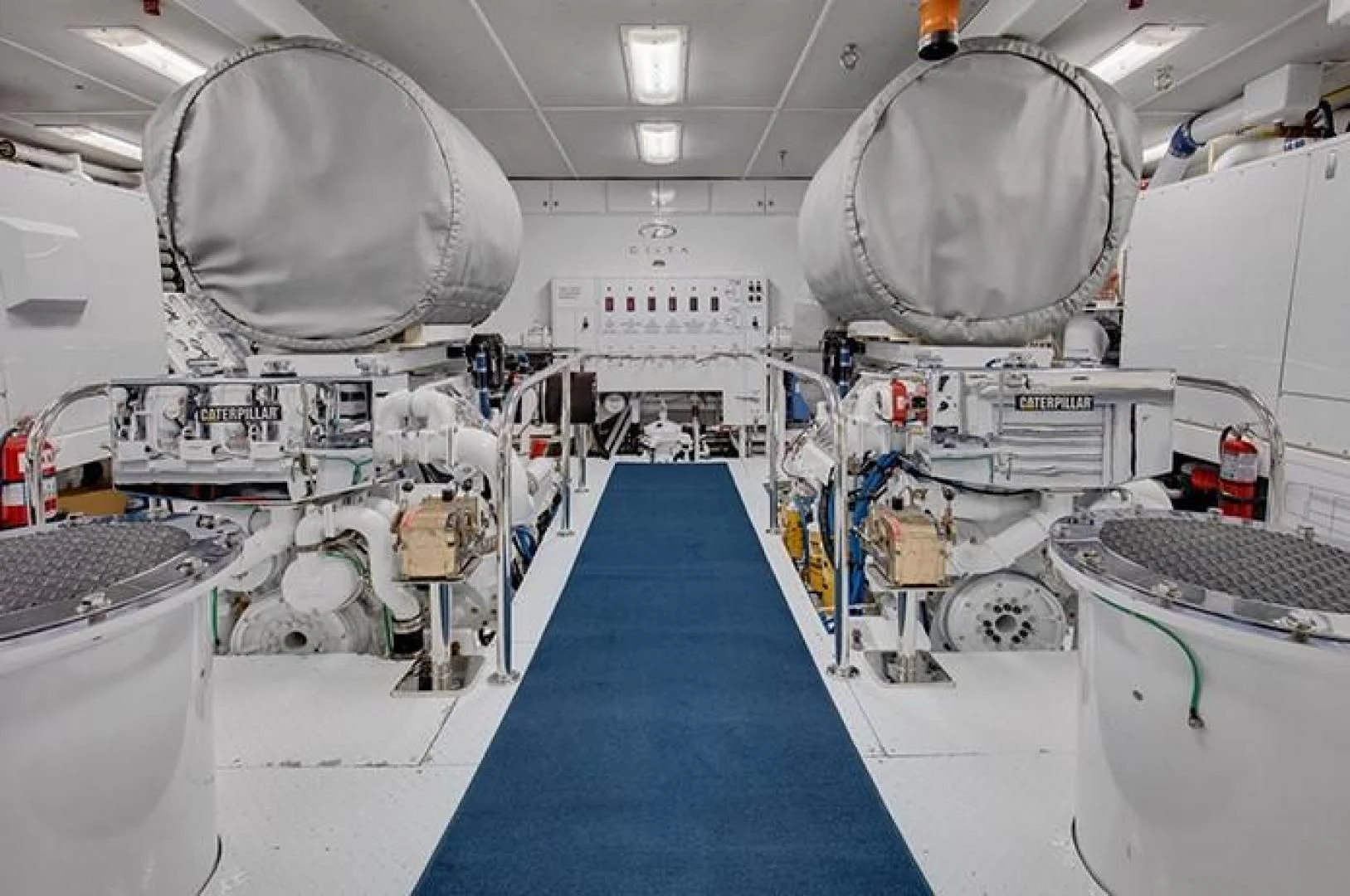 a large room with machinery aboard MARLINDA Yacht for Sale