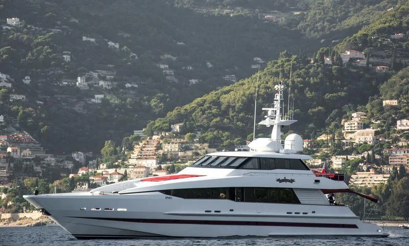 a boat on the water aboard RED SAPPHIRE I Yacht for Sale