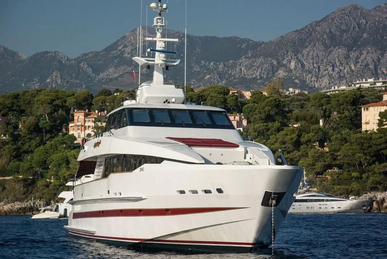 a boat in the water aboard RED SAPPHIRE I Yacht for Sale