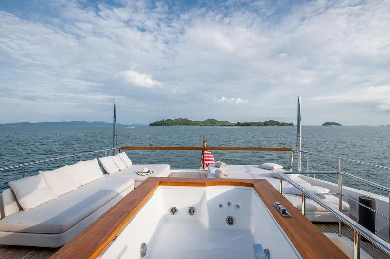 a boat on the water aboard INDIGO Yacht for Sale