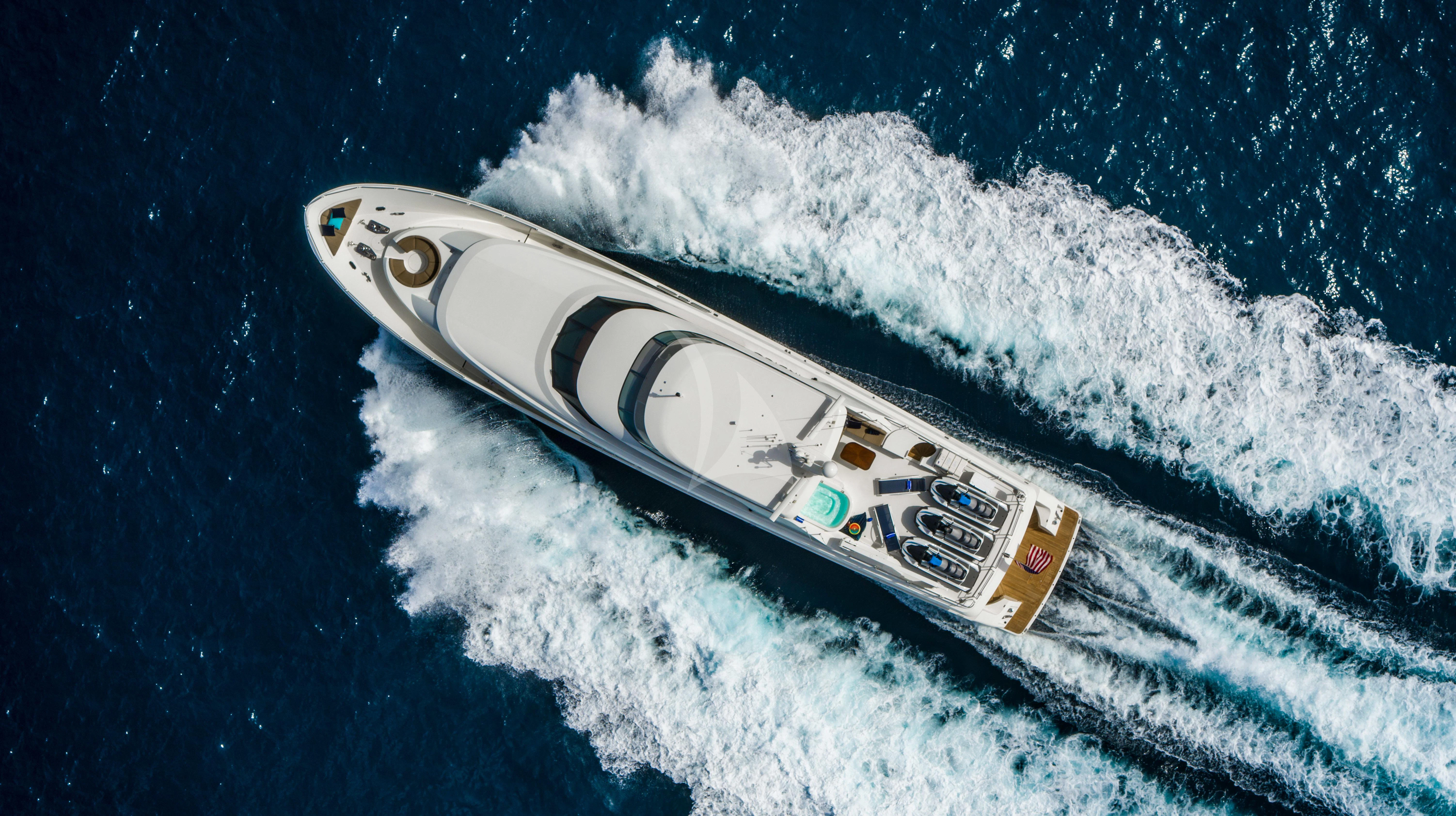 a satellite in space aboard INDIGO Yacht for Sale