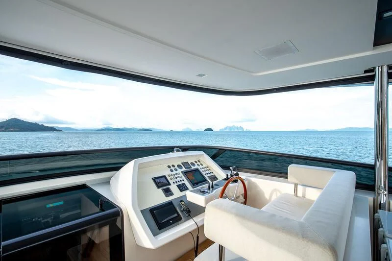 a white device on a boat aboard INDIGO Yacht for Sale