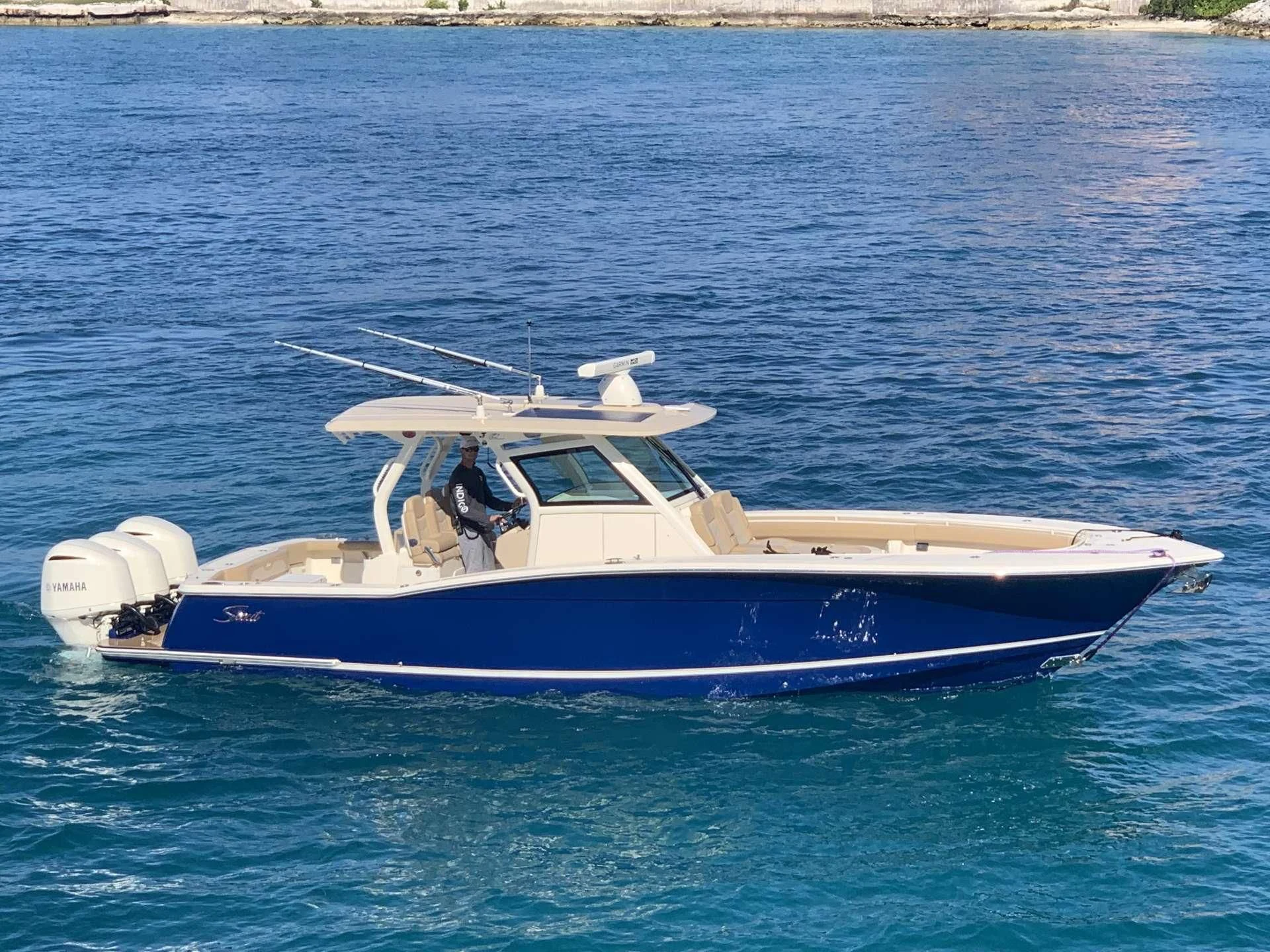 a boat in the water aboard INDIGO Yacht for Sale