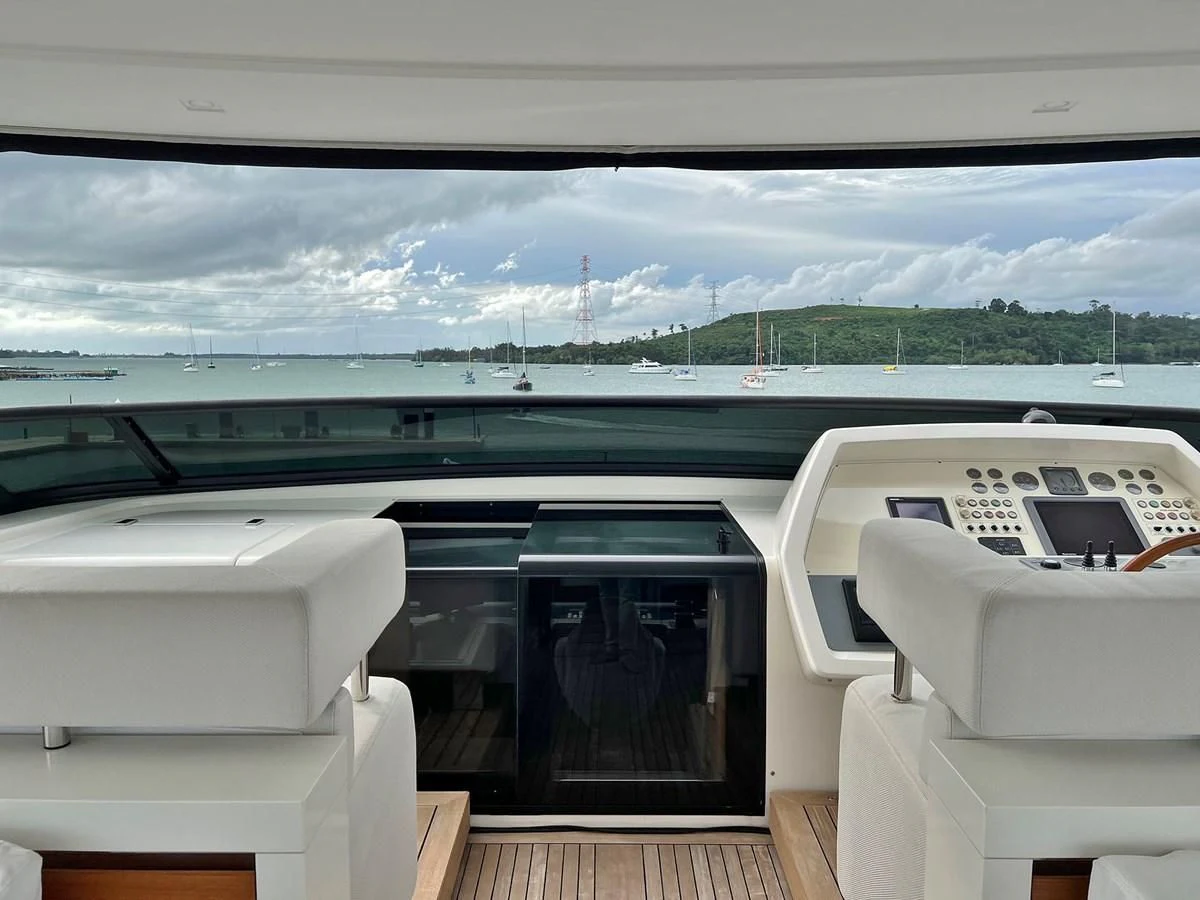 a view of a city from a train aboard INDIGO Yacht for Sale