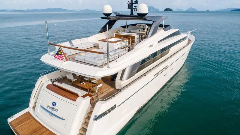 a boat in the water aboard INDIGO Yacht for Sale