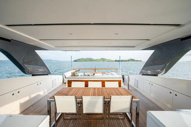 a boat on the water aboard INDIGO Yacht for Sale