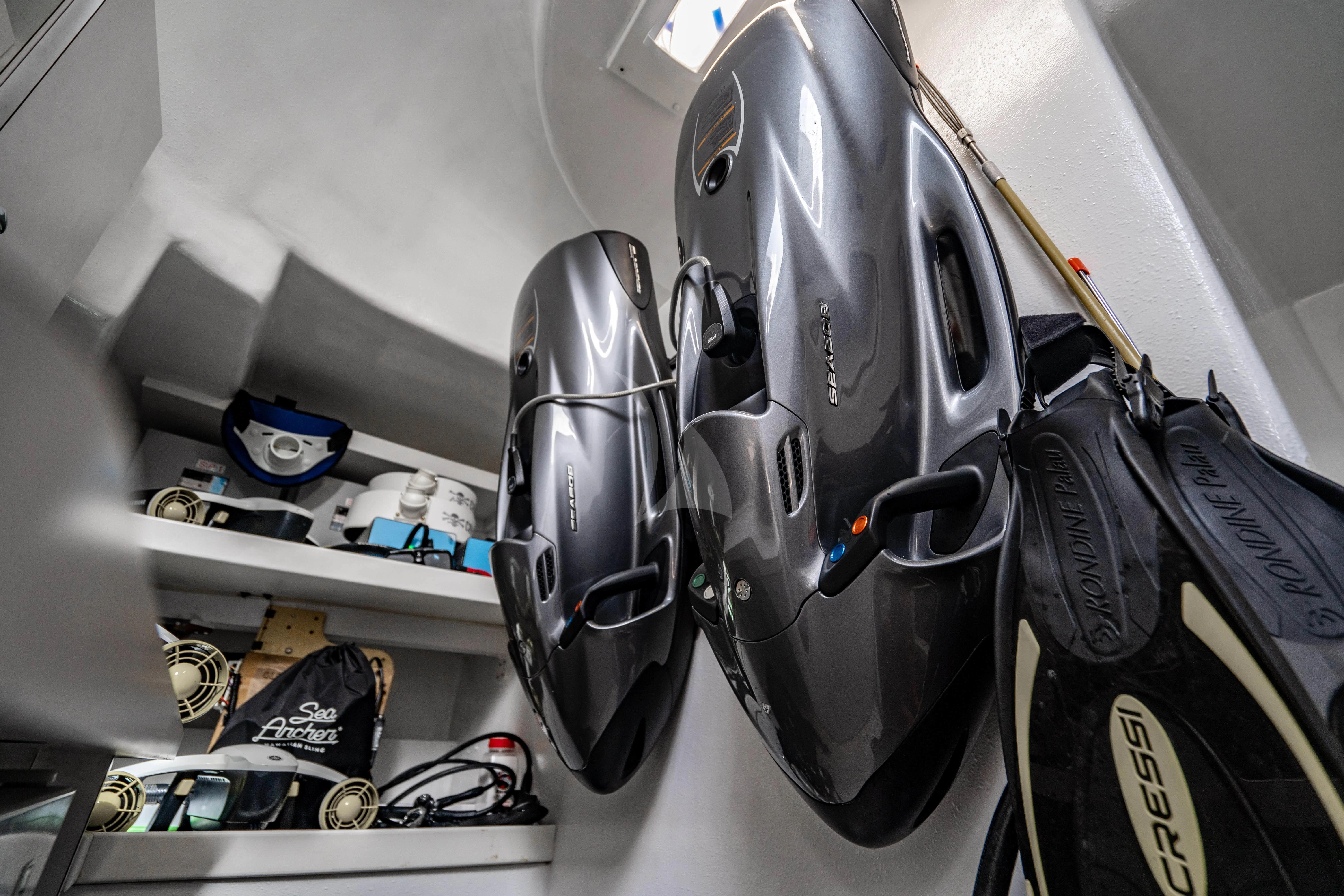 a close-up of a car aboard INDIGO Yacht for Sale