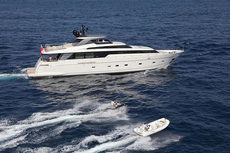 a boat in the water aboard INDIGO Yacht for Sale