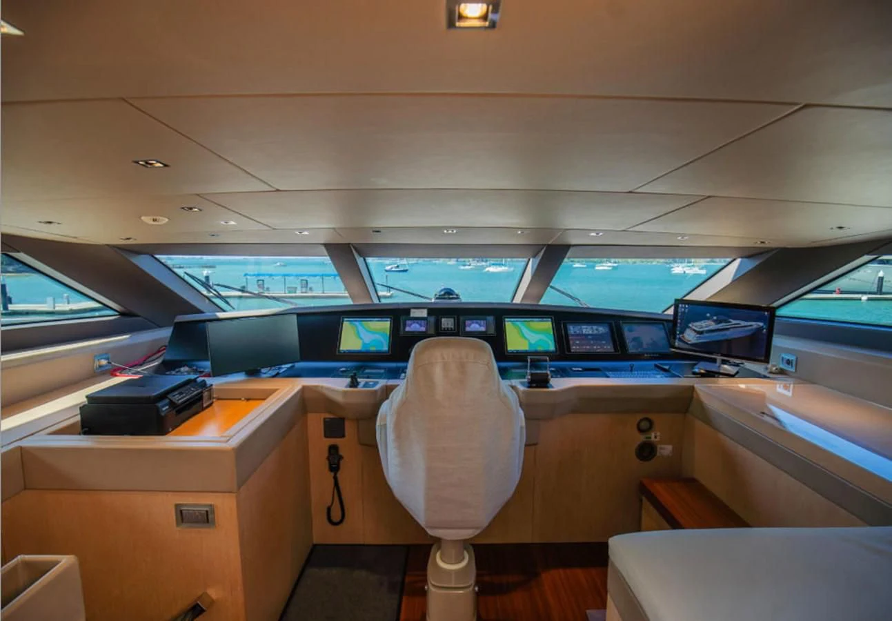 inside of an airplane aboard INDIGO Yacht for Sale