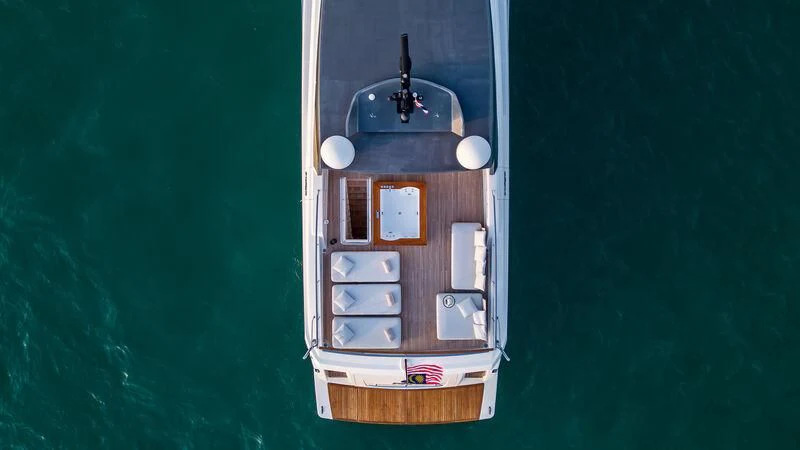a small wooden birdhouse aboard INDIGO Yacht for Sale