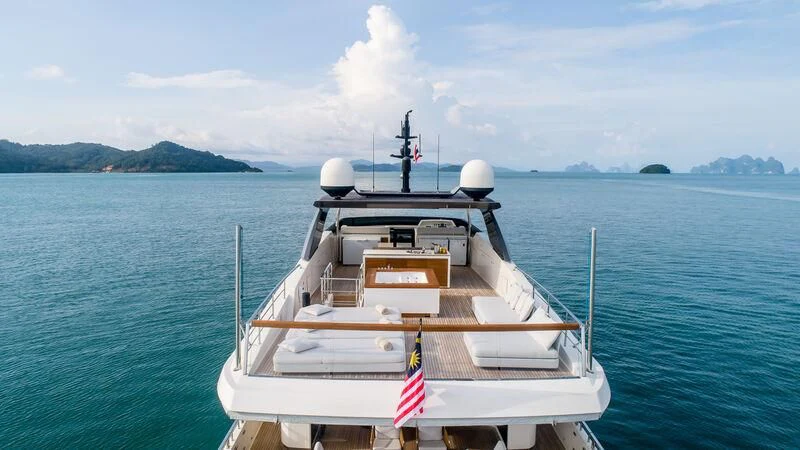 a boat on the water aboard INDIGO Yacht for Sale