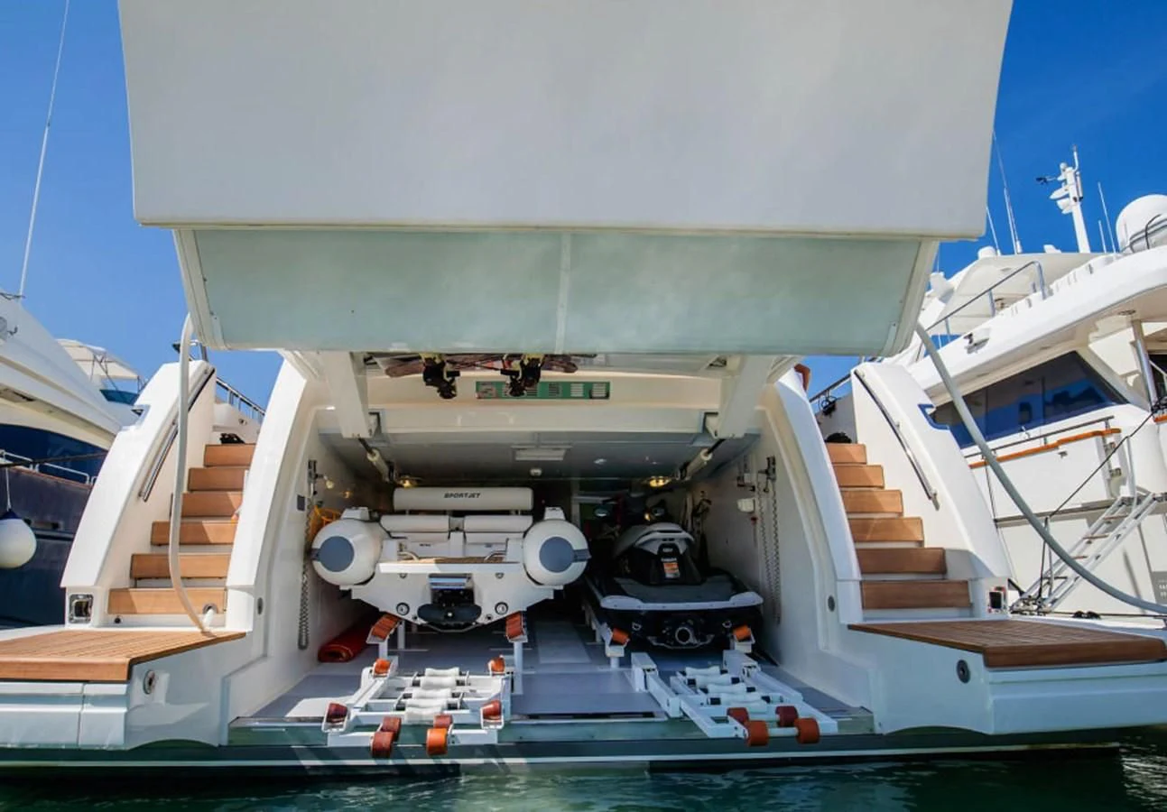 a large ship with a propeller aboard INDIGO Yacht for Sale