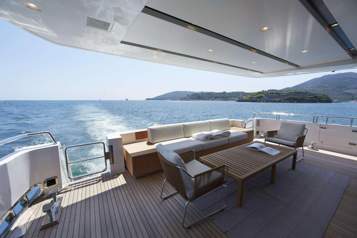 a boat on the water aboard INDIGO Yacht for Sale