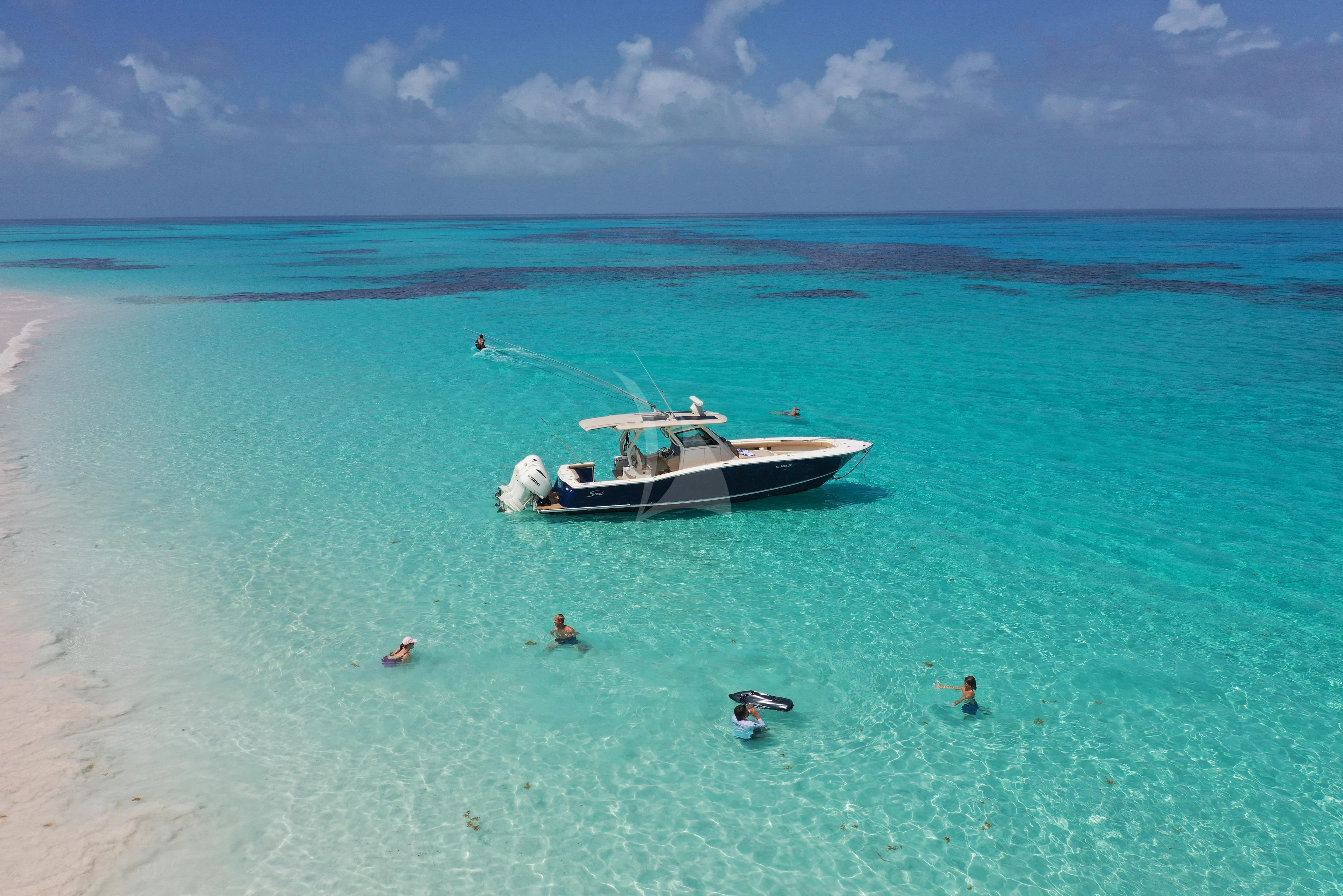 a boat in the water aboard INDIGO Yacht for Sale
