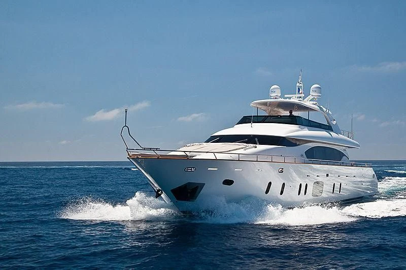 a white yacht on the water aboard DADDY'S DREAM 888 Yacht for Charter