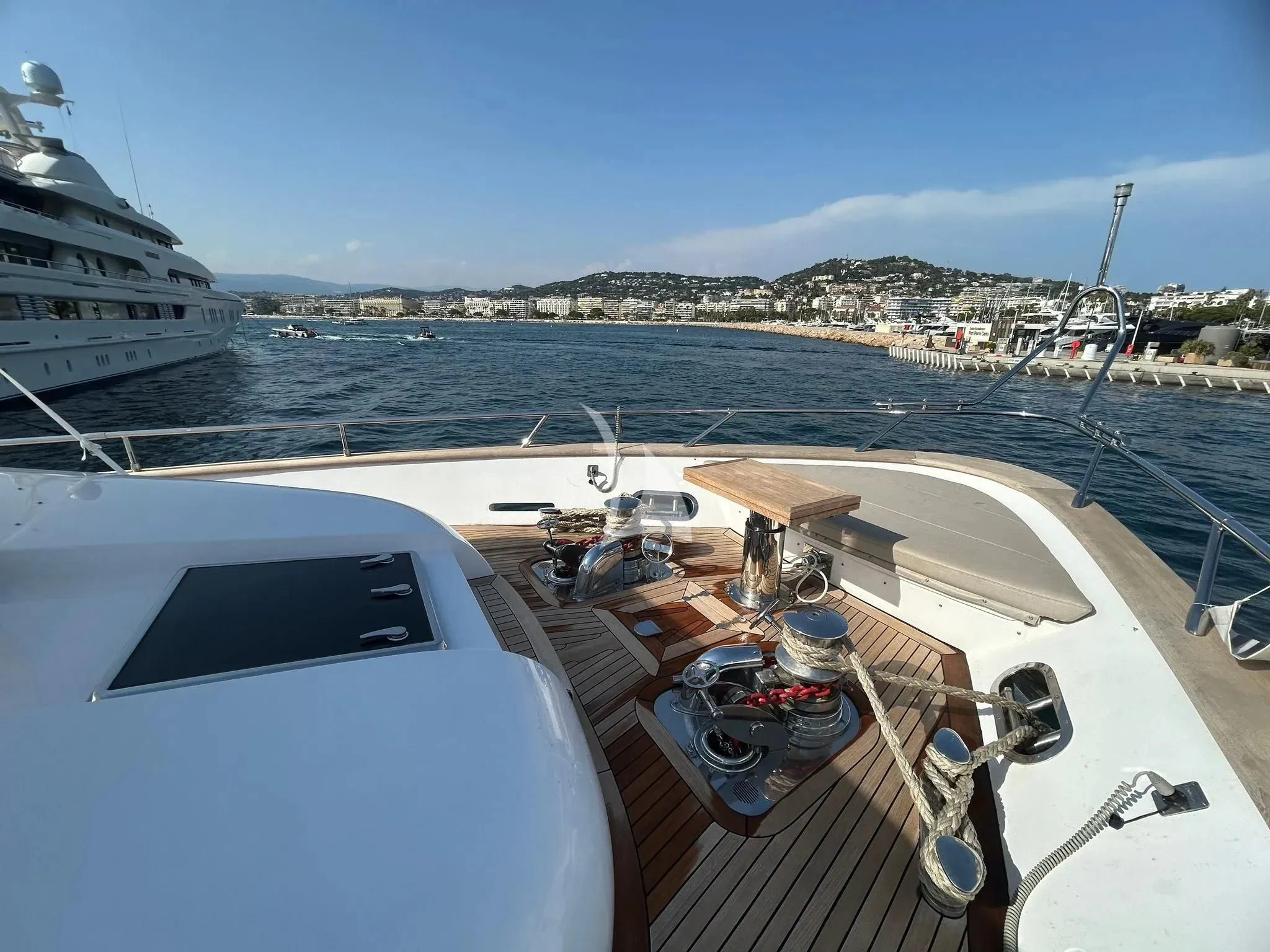 a boat is parked on the water aboard DADDY'S DREAM 888 Yacht for Charter