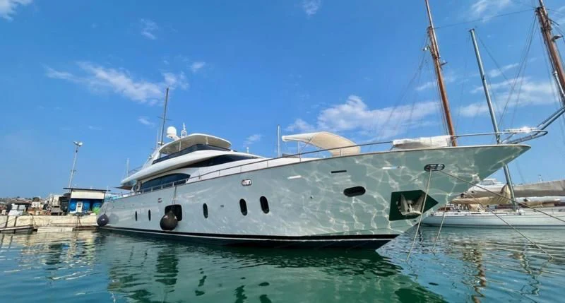a boat in the water aboard DADDY'S DREAM 888 Yacht for Charter