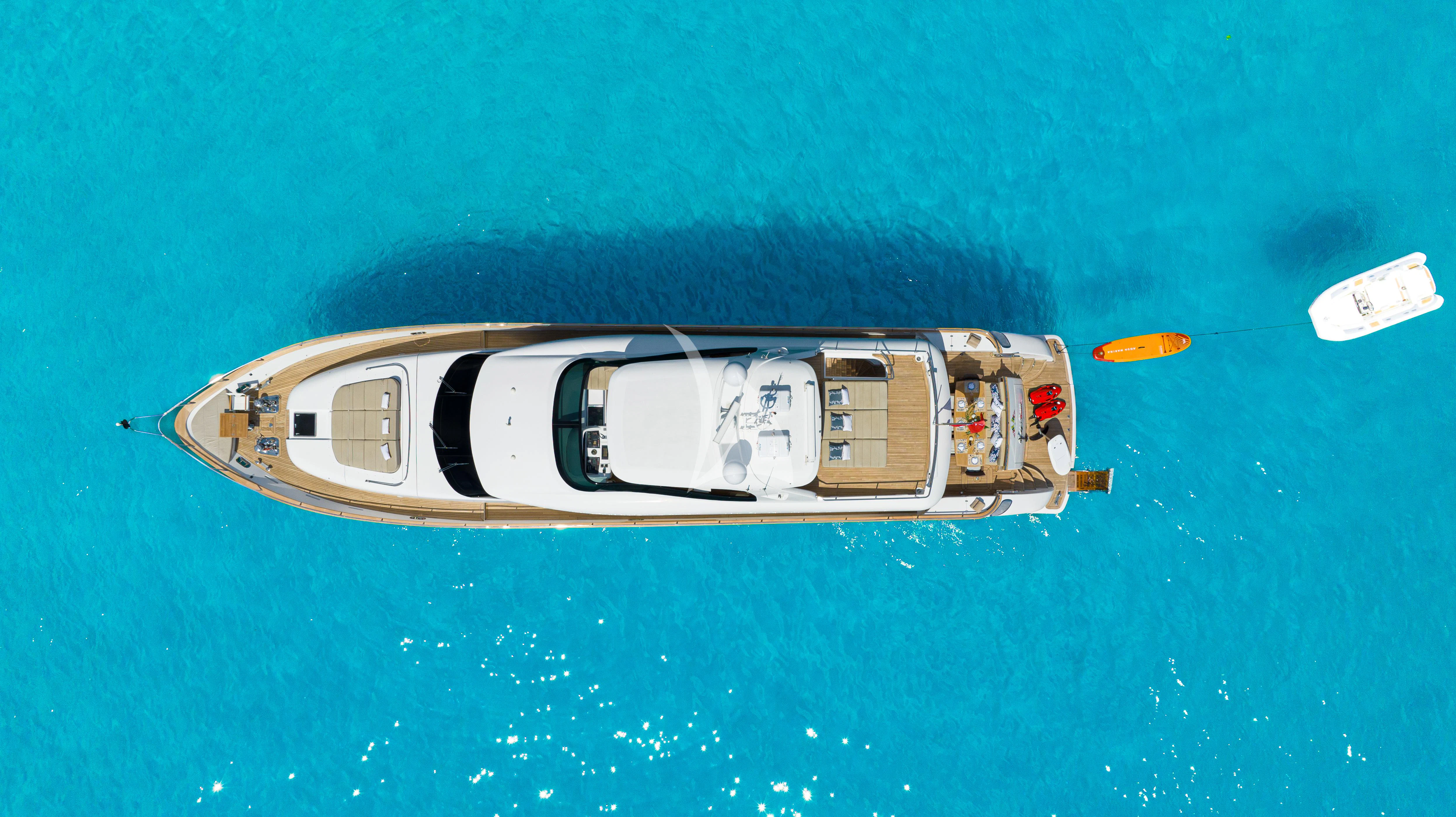 a white and black object on a blue surface aboard DADDY'S DREAM 888 Yacht for Charter