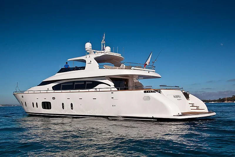 a white yacht in the water aboard DADDY'S DREAM 888 Yacht for Charter