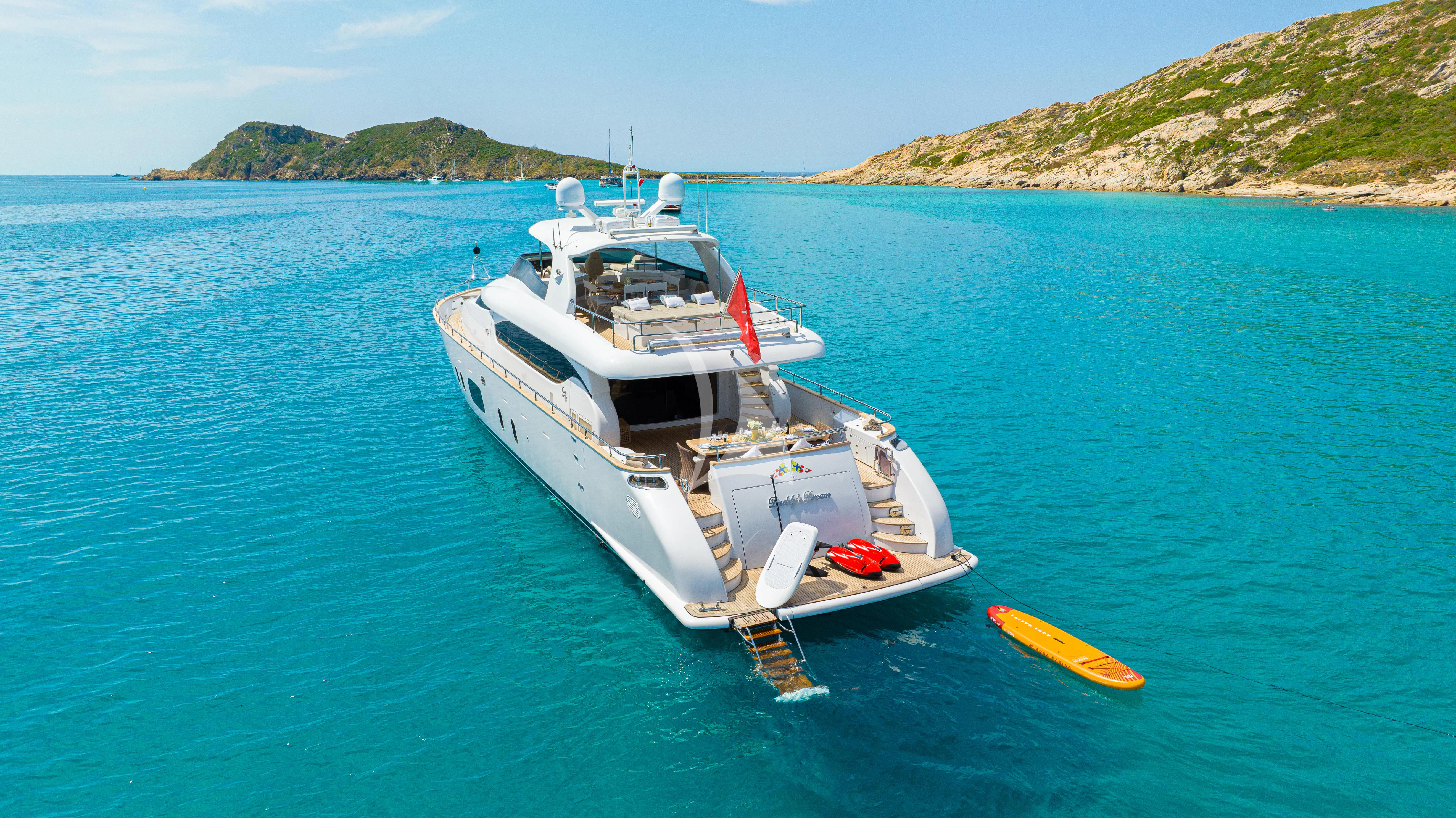 a boat in the water aboard DADDY'S DREAM 888 Yacht for Charter
