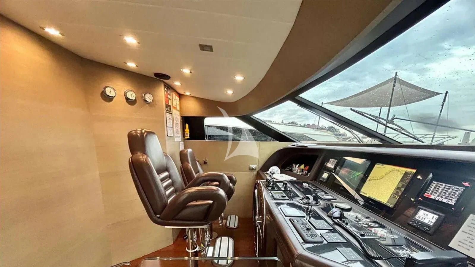 a cockpit of an airplane aboard DADDY'S DREAM 888 Yacht for Charter