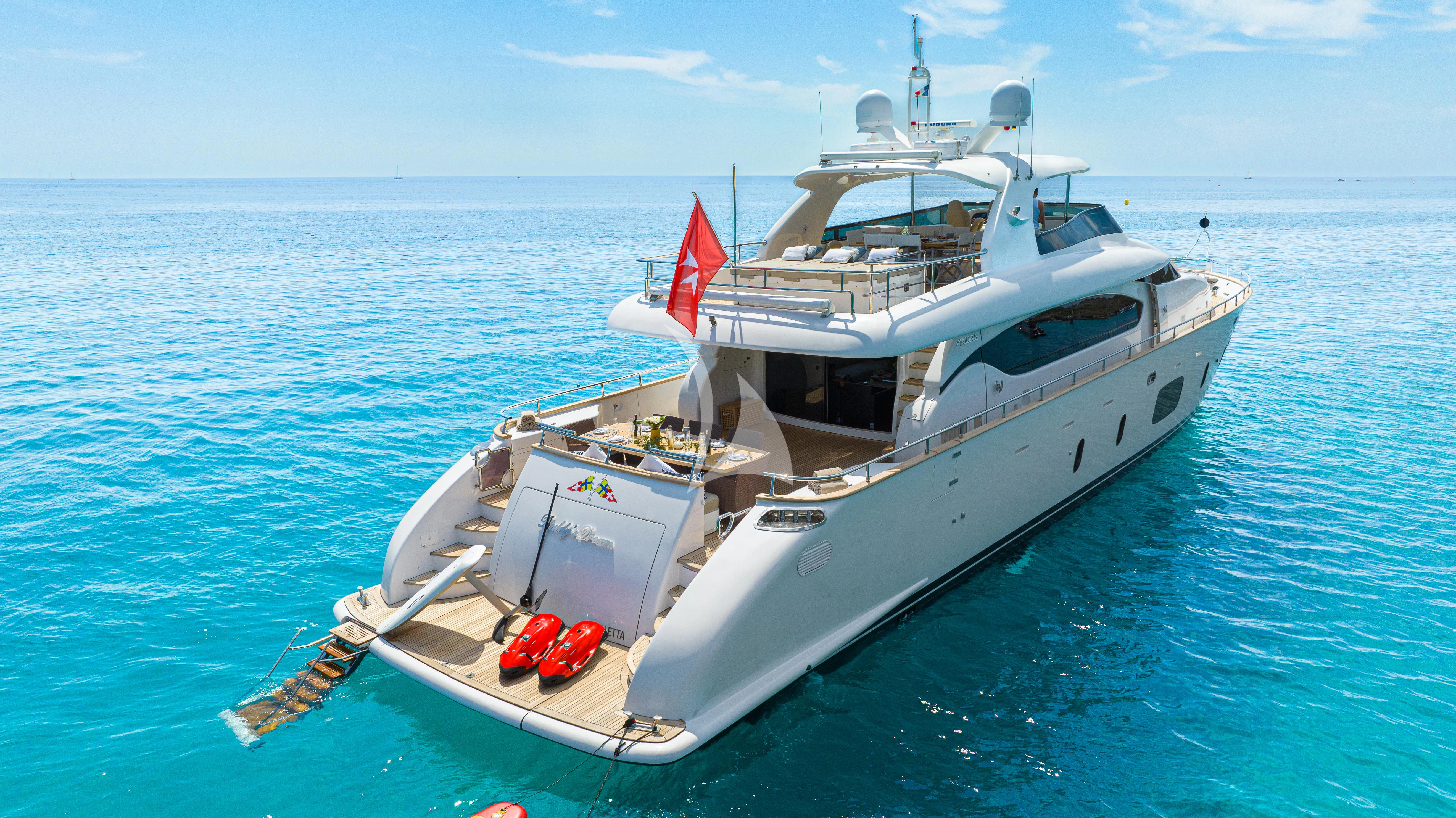 a boat in the water aboard DADDY'S DREAM 888 Yacht for Charter