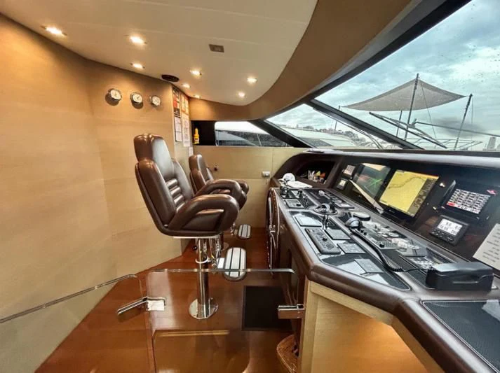 a control panel in a vehicle aboard DADDY'S DREAM 888 Yacht for Charter