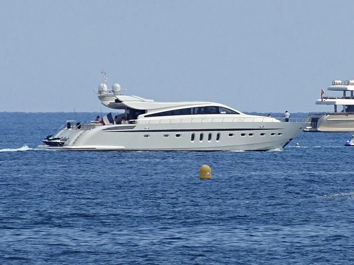 a white yacht in the water aboard ECLAT Yacht for Sale