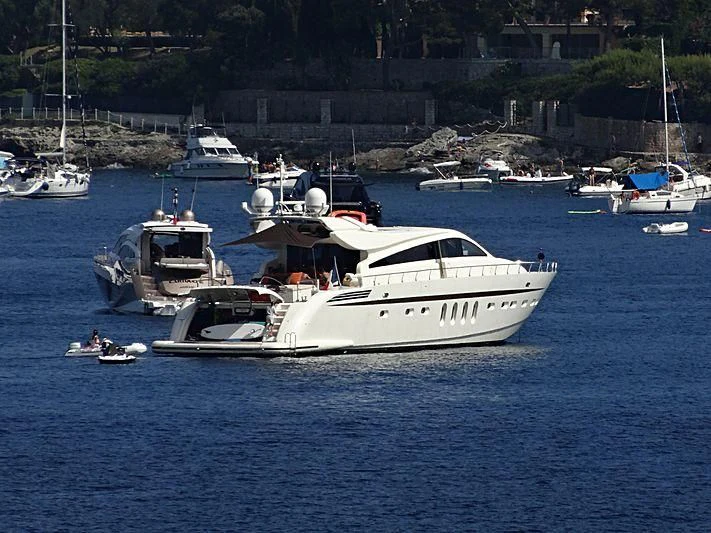 a group of boats in a harbor aboard ECLAT Yacht for Sale