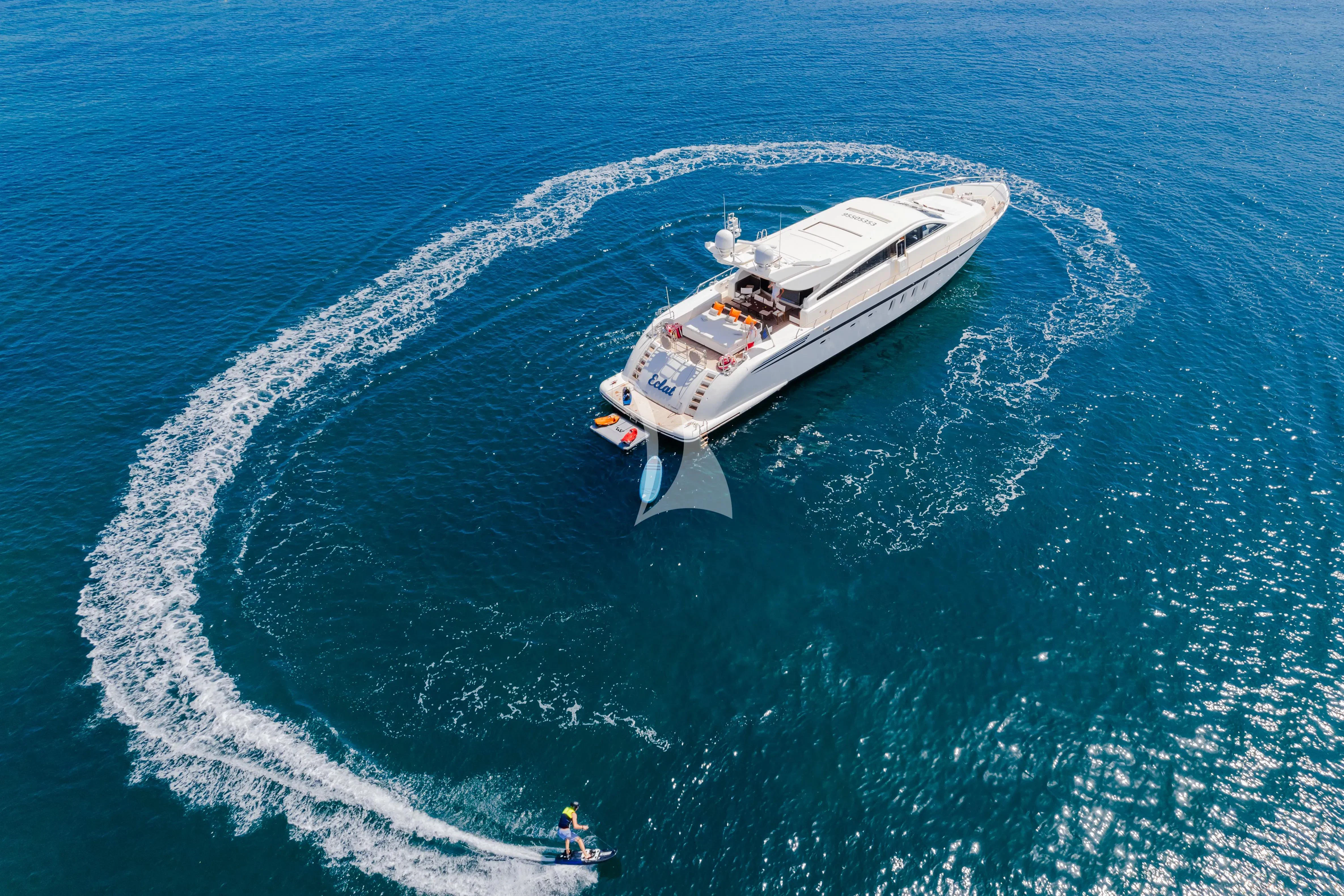 a boat in the water aboard ECLAT Yacht for Sale